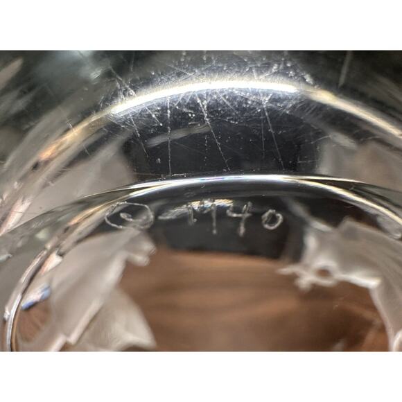 Vintage Verlys Crystal Glass Vase Raised Seasons SPRING Signed Carl Schmitz 1940 - Picture 6 of 13